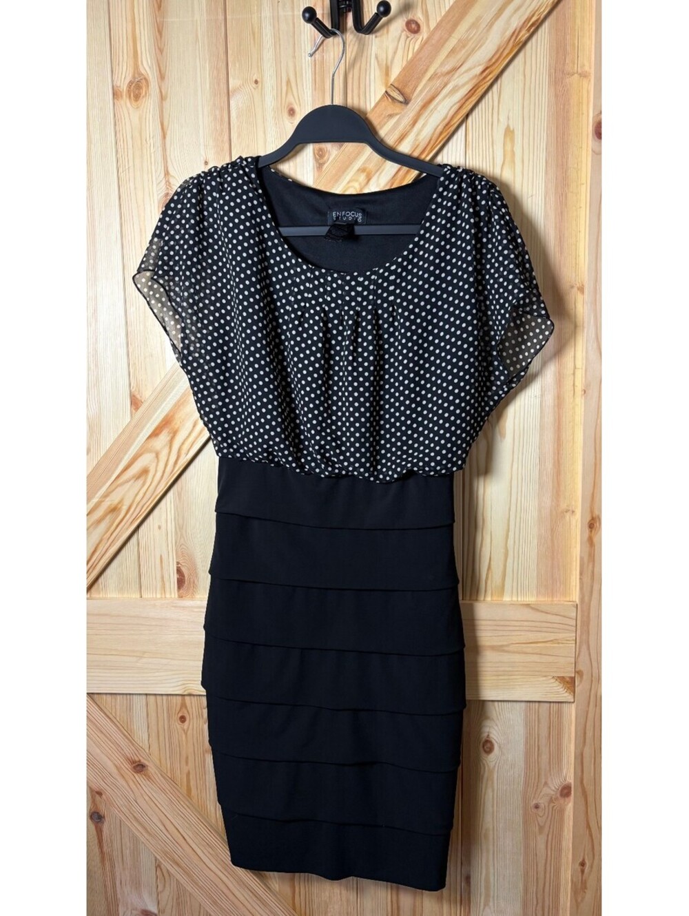 Enfocus Studio Black Polka Dot Dress Size 6